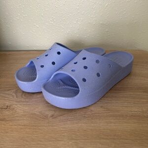 Moon Jelly Glitter Crocs Platform Sandals